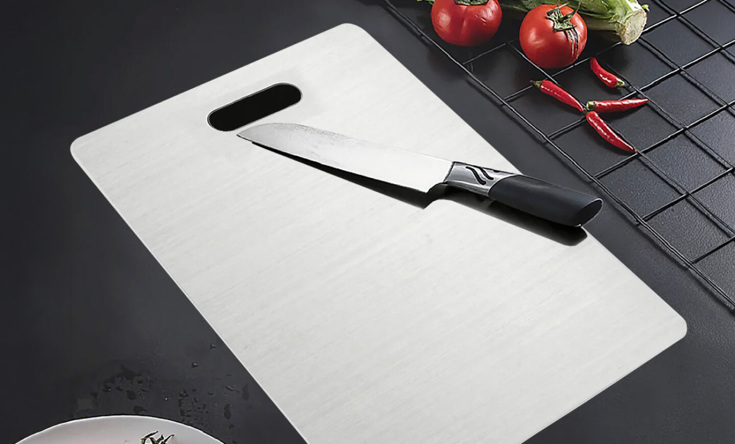 Titanium cutting board knife test